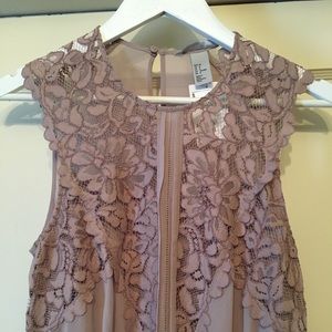 NWT H&M Lilac Lace & Chiffon S/L Dress Size 8